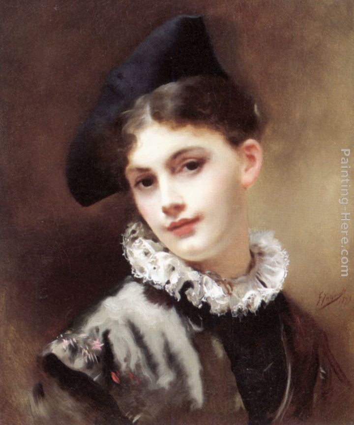 A Coquettish Smile painting - Gustave Jean Jacquet A Coquettish Smile art painting